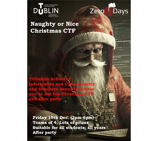 image for Naughty or Nice Xmas CTF, Blanchardstown Campus - 15 December